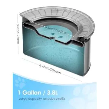 Heouvo 1Gallon Large Dog Water Bowl No Spill,【Anti Digging Lid & Rubber Bottom】 Spill Proof Dog Bowl, Anti Splash Mess Dripless Slow Drinking Stainless Steel Water Bowl for Sloppy Messy Drinkers Car