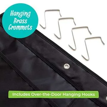 WallDeca Hanging File Organizer, Over The Door Wall Folder Organizer, Storage Pocket Chart for Classroom Organization, Wall File Holder, Hanging Wall File Organizer for Office (20 Pockets and Nametag)