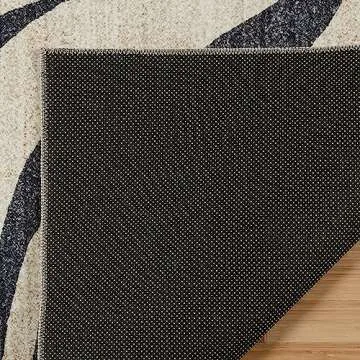 Gertmenian Indoor Boho Area Rug - 5x7 Standard, Non Slip, Super Strong, Ideal for High Traffic Areas in Bedroom, Living Room, Kitchen - Zebra, Black/White, 28534