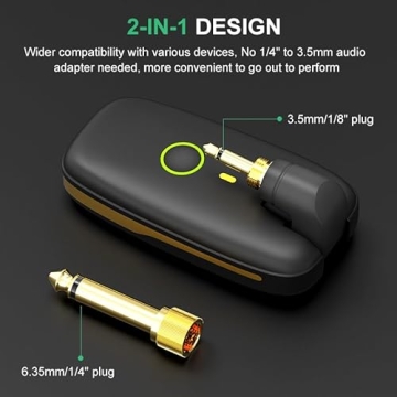 Rechargeable UHF Wireless Guitar System - 7 Channels