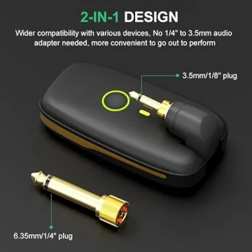 Rechargeable UHF Wireless Guitar System - 7 Channels