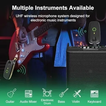 Rechargeable UHF Wireless Guitar System - 7 Channels