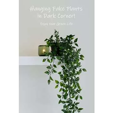 CADNLY Artificial Hanging Plants Hanging Greenery – Potted Plant Faux Small Fake Plants for Shelf – Artificial Plants Home Decor