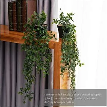CADNLY Artificial Hanging Plants Hanging Greenery – Potted Plant Faux Small Fake Plants for Shelf – Artificial Plants Home Decor