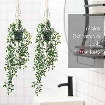 CADNLY Artificial Hanging Plants Hanging Greenery – Potted Plant Faux Small Fake Plants for Shelf – Artificial Plants Home Decor