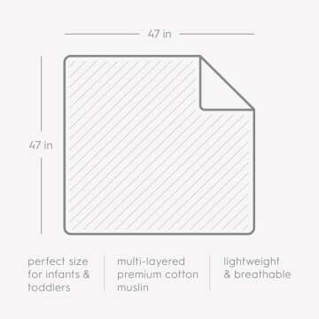 Little Unicorn Original Premium Cotton Quilt | Multi-Layered & Extra-Soft Muslin Fabric |for Babies & Toddlers (Bison)