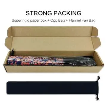 Raveahem UV Glow Rave Fan, Bamboo Folding Clack Hand Fan for Men Women (Wellen, Large 13")