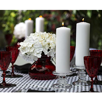 BOLSIUS 6 White Pillar Candles - Premium Quality, Dripless