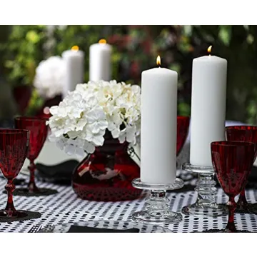 BOLSIUS 6 White Pillar Candles - Premium Quality, Dripless