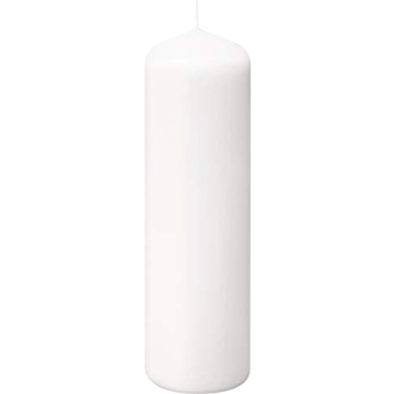 BOLSIUS 6 White Pillar Candles - Premium Quality, Dripless