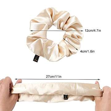 Scrunchies Women Hair Ties - Big Silk Satin Scrunchy Hair Bands Elastic Hair Accessories Soft Large ...