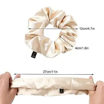 Scrunchies Women Hair Ties - Big Silk Satin Scrunchy Hair Bands Elastic Hair Accessories Soft Large ...