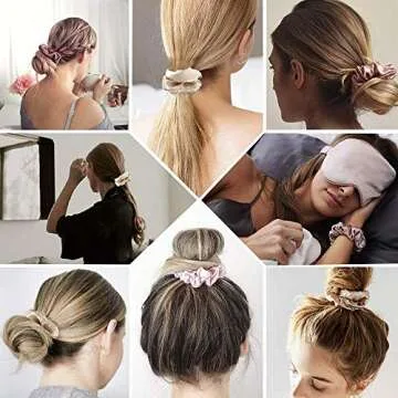 Scrunchies Women Hair Ties - Big Silk Satin Scrunchy Hair Bands Elastic Hair Accessories Soft Large Scrunchies For Vsco Girl Women