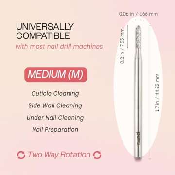 PANA Carbide Cuticle Nail Drill Bit for Precision Nail Care