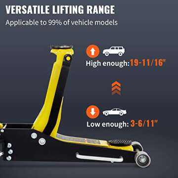 VEVOR 3 Ton Low Profile Floor Jack for Easy Lifting