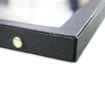 Super Z Outlet Black Plastic Earring Jewelry Display Case 32 Slots Clear Top for Home Organization