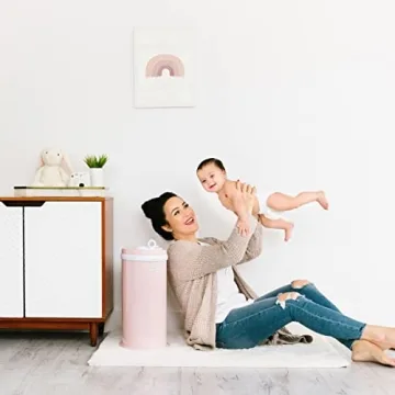 Ubbi Steel Diaper Pail, Odor Locking, No Special Bag Required, Award-Winning, Registry Must-Have, Blush Pink