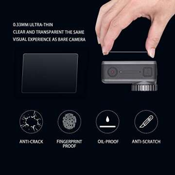 AUCHOIS DJI Osmo Action Screen Protector - 9H Tempered Glass