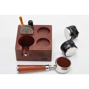 IKAPE Espresso Tamper Holder - Walnut Coffee Storage Solution