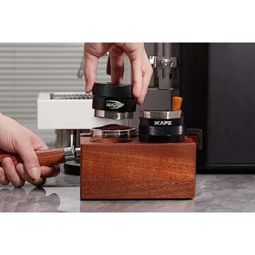 IKAPE Espresso Tamper Holder - Walnut Coffee Storage Solution