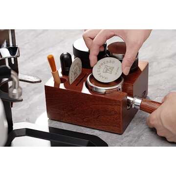 IKAPE Espresso Tamper Holder - Walnut Coffee Storage Solution