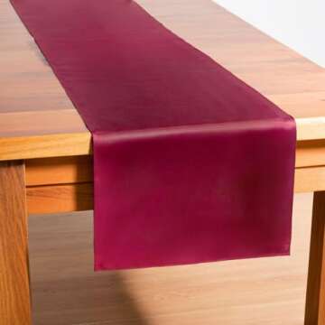 CV Linens Elegant Apple Red Satin Table Runner, 14 x 108 & Luxurious Table Accessory, Perfect for Events & Special Occasions