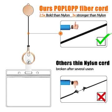 Retractable Lanyards for ID Badges and Keys, Cute Breakaway Teacher Lanyard with Badge Holders and Reels, Silicone Beaded Lanyard for Women, Nurses, Office with 2 Waterproof Card Holders