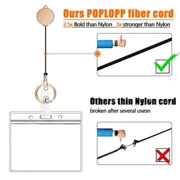 Retractable Lanyards for ID Badges and Keys, Cute Breakaway Teacher Lanyard with Badge Holders and Reels, Silicone Beaded Lanyard for Women, Nurses, Office with 2 Waterproof Card Holders