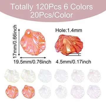 Pandahall 120Pcs Acrylic Leaf Charm Pendants AB Color Maple Leaves Acrylic Pendants Transparent Plastic Leaf Bead Charms for Earring Bracelet Jewelry Making Keychain Crafting
