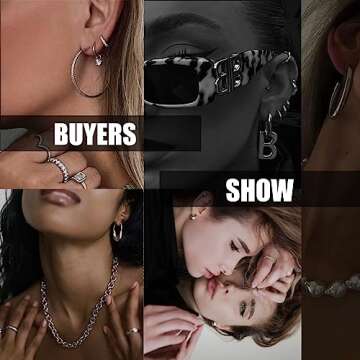 42 Pairs Silver Hoop Earrings Set for Women - Versatile & Fashionable