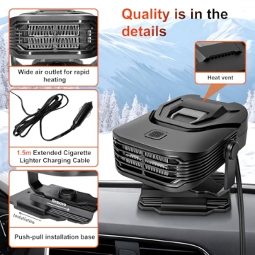 Tpsofy 2-in-1 Portable Car Heater & Defroster