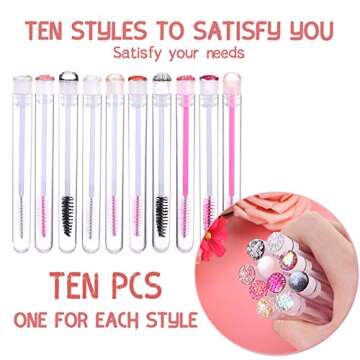 Dming 10pcs Eyelash Brush Set - Disposable Makeup Tool for Perfect Brows