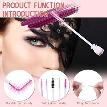 Dming 10pcs Disposable Eyelash Brushes with Cute Tubes
