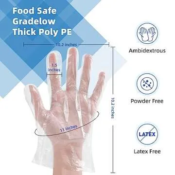 Brandon-super Food Prep Gloves - Clear 500ct Pack