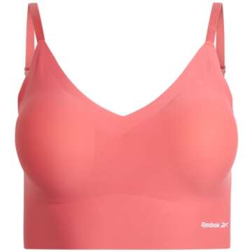 Reebok Women's Everyday Bras - 2 Pack Soft Stretch Performance Longline Bonded Cami Bralette - Seamless Bras for Women (S-L)