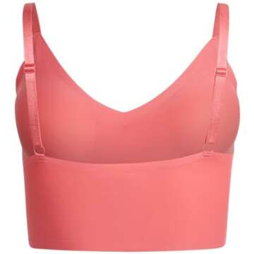 Reebok Women's Everyday Bras - 2 Pack Soft Stretch Performance Longline Bonded Cami Bralette - Seamless Bras for Women (S-L)