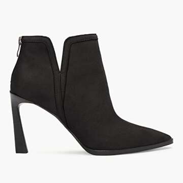 Juliet Holy Womens High Heel Booties Pointed Toe V Cut Back Zipper Short Dress Ankle Boots