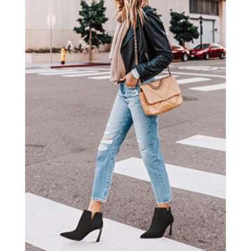 Juliet Holy Womens High Heel Booties Pointed Toe V Cut Back Zipper Short Dress Ankle Boots