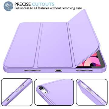 iMieet iPad Air 11 Inch Case M2 2024, iPad Air 5th/4th Generation Case 2022/2020 10.9 Inch with Pencil Holder, Trifold Stand Smart Case(Clove Purple)
