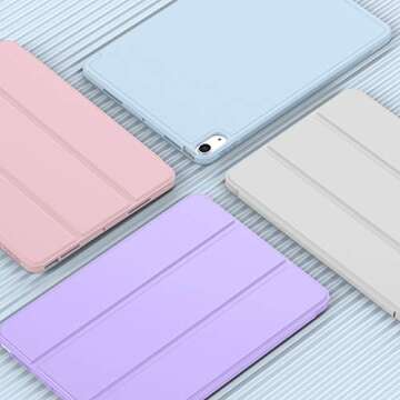 iMieet iPad Air 11 Inch Case M2 2024, iPad Air 5th/4th Generation Case 2022/2020 10.9 Inch with Pencil Holder, Trifold Stand Smart Case(Clove Purple)