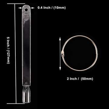 KOHAND 600PCS Nail Swatches Sticks, Fan-shaped Clear Nail Tips Nail Art Palette Board Practice Tool Set with Stainless Steel Ring Holder for Nail Art Polish Display and DIY