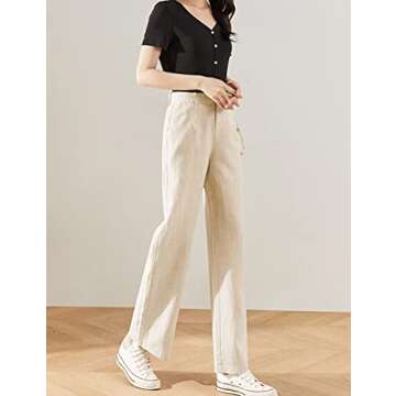 Stylish Hooever High Waisted Wide Leg Trousers for Women