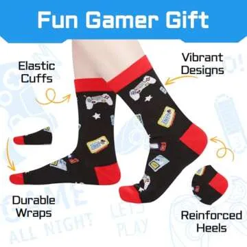 Gamer Gifts for Gamers Men - Funny Gaming Socks for Teen Boys, Video Game Socks for 13-18 Years Kids...