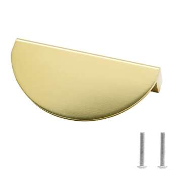 Jiozermi Elegant Half Moon Cabinet Pulls - 2 Pack Gold Hardware
