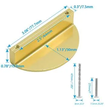 Jiozermi Half Moon Cabinet Pulls - Elegant Gold Hardware