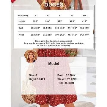 OUGES Women's Casual Summer Dress with Pockets