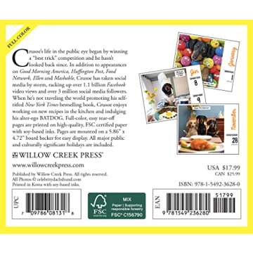 Willow Creek Press Crusoe the Celebrity Dachshund Daily 2024 Box/Desk Calendar (5.86" x 4.72")