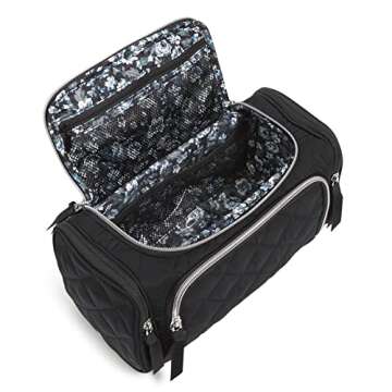 Vera Bradley Women's Performance Twill Large Travel Cosmetic Makeup Organizer Bag, Black, One Size