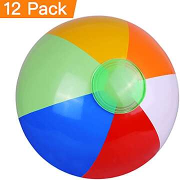 SYZ 12" Beach Balls Bulk - Inflatable Swimming Pool Toys for Kids Birthday Party Supplies Favors Lua...