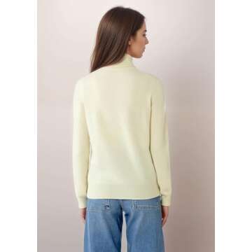 Hearth Cashmere 100% Pure Cashmere Ladies' Turtle Neck Sweater, Grade A, Inner Mongolia, Long Sleeve...